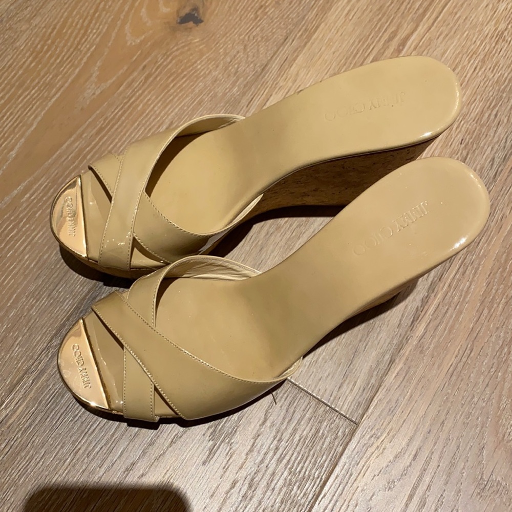 Jimmy Choo nude wedge